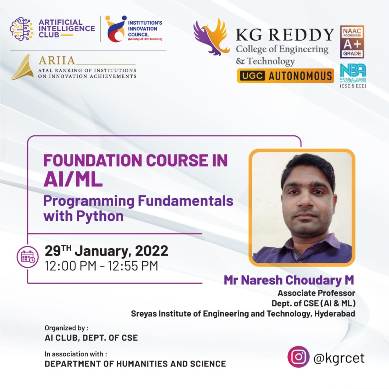 Foundation Course in AI/ML by Naresh Choudary M