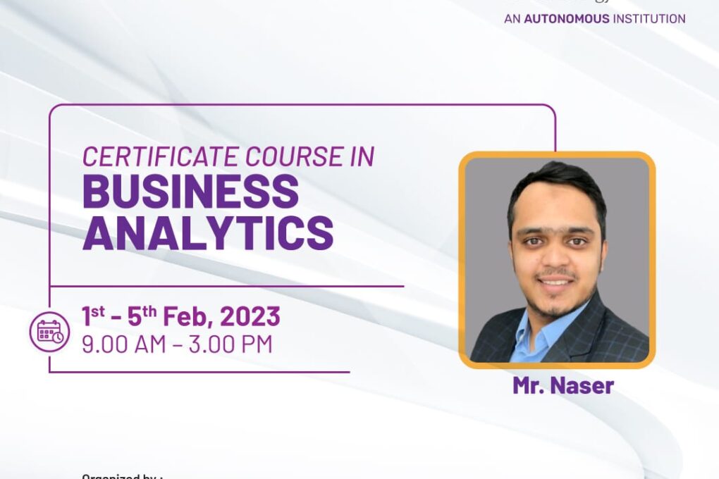 Business Analytics Certificate Course