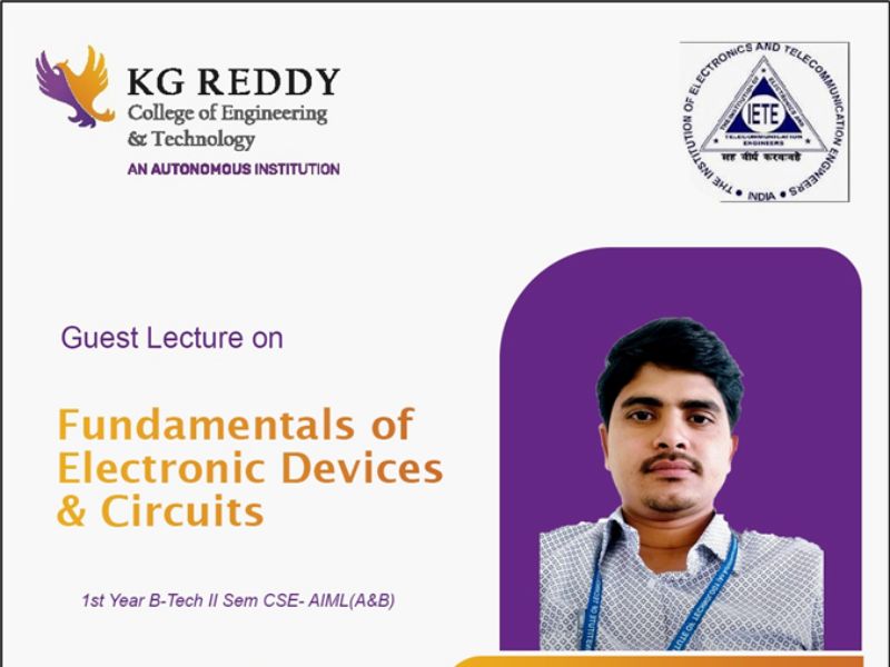 GUEST LECTURE ON “FUNDAMENTALS OF ELECTRONIC DEVICES AND CIRCUITS”